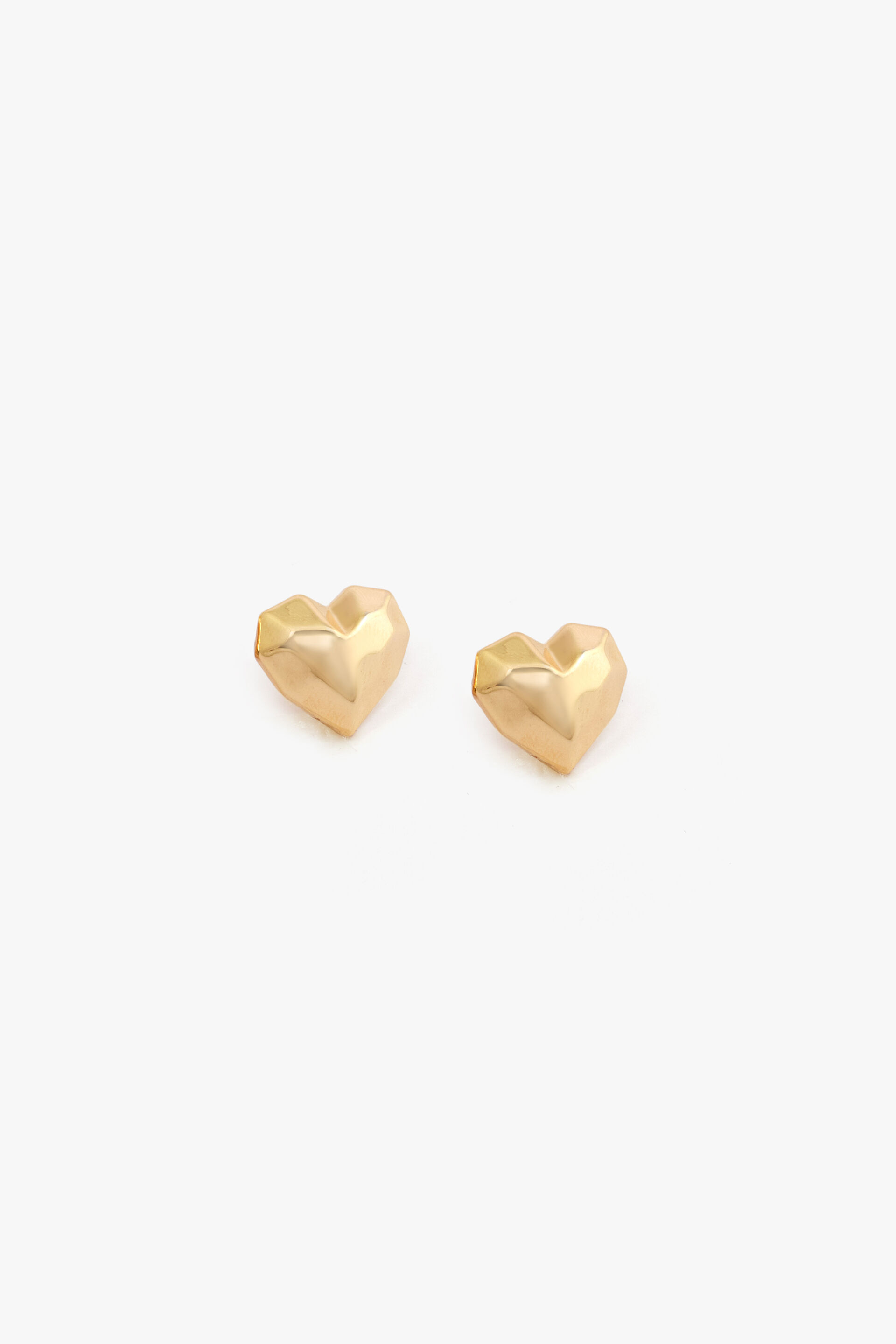 Gold Origami Heart Studs, , image 2